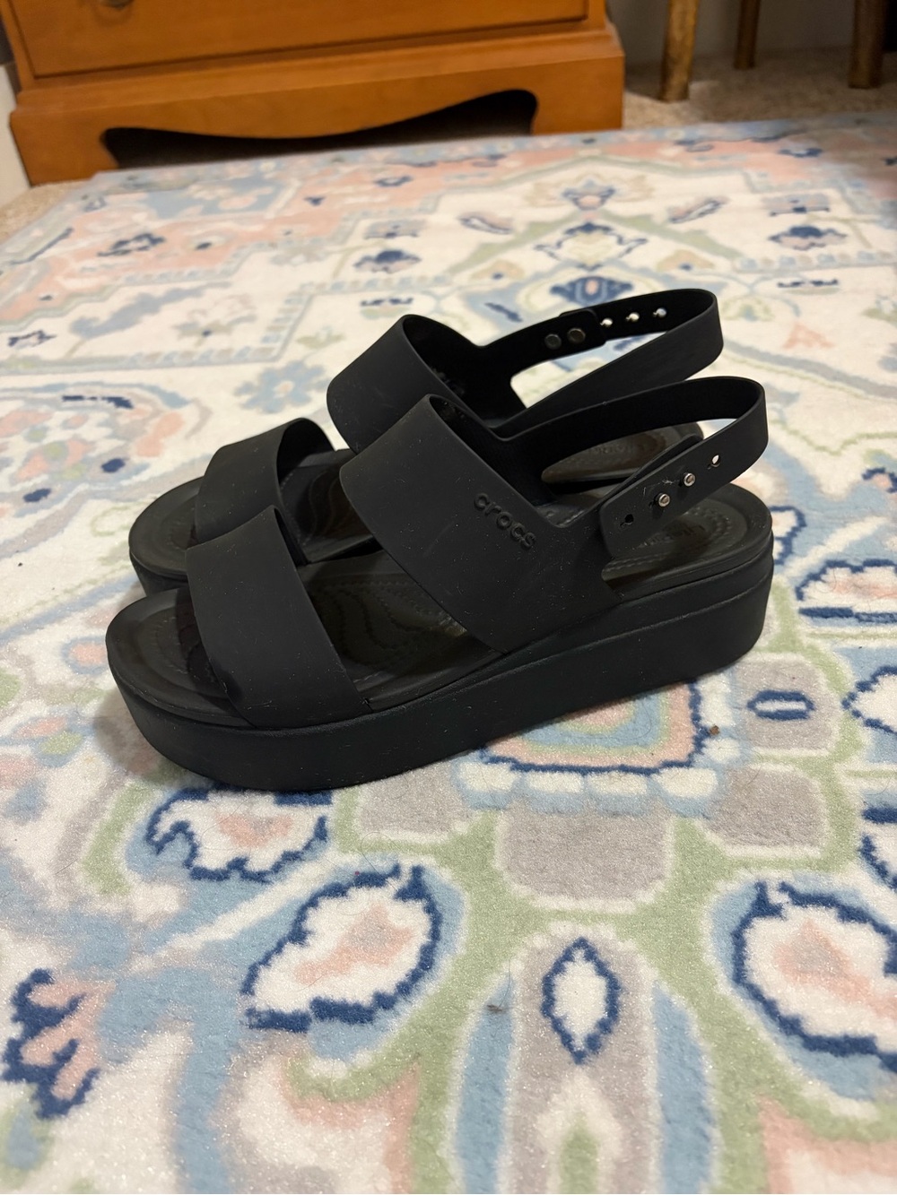 CROCS Women’s Black Platform Slingback Sandal